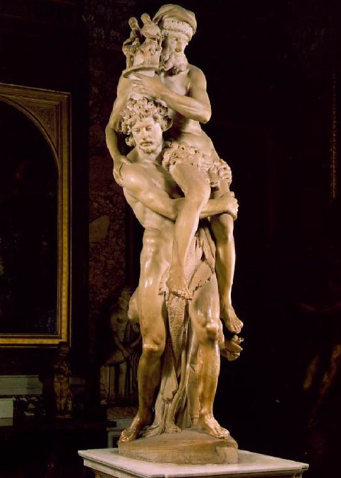 Жан-Жозеф Тейясон. Эней выносит своего отца из горящей Трои. Скульптура Бернини, 1618 г
