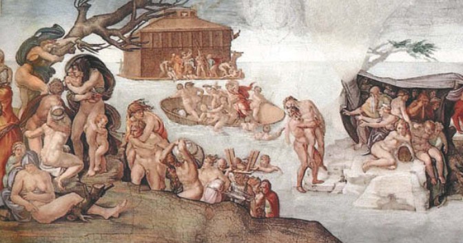 Всемирный потоп. Фреска работы Микеланджело в Сикстинской капелле