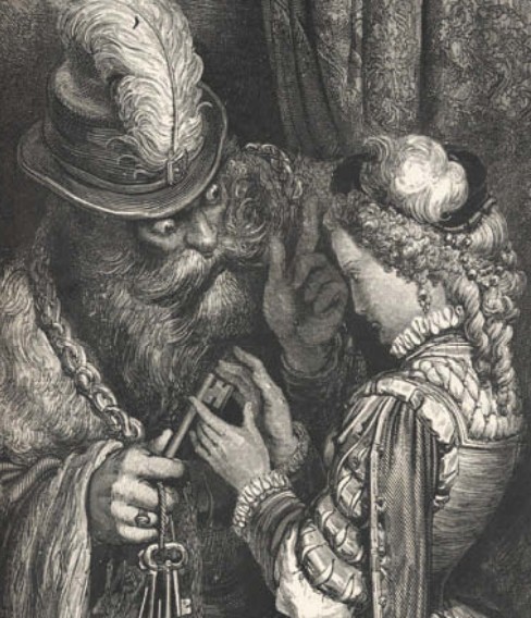 Иллюстрация Гюстава Доре к сказке о Синей Бороде