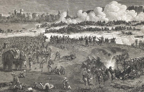 Сражение британских войск с повстанцами у стен Дели