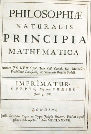 Титульный лист первого издания «Математических начал натуральной философии» 
