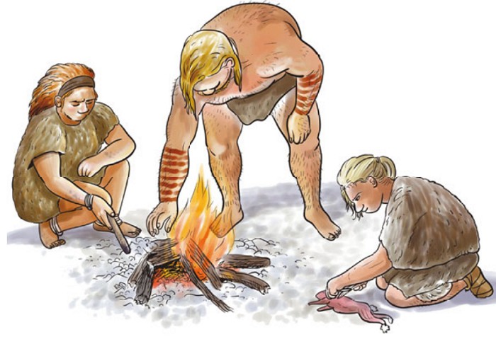 Неандертальцы умели добывать и использовать огонь
