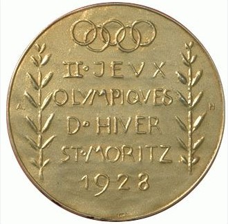 Санкт Моритц 1928: реверс наградной медали