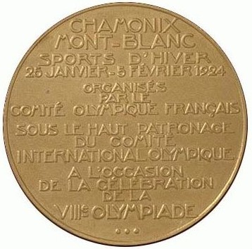Шамони 1924: реверс наградной медали