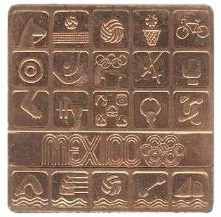 Мехико 1968: аверс памятной медали