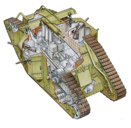 Компоновочная схема английского танка Мk. IV