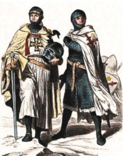 Великий магистр Тевтонского ордена (слева) и рыцарь - меченосец