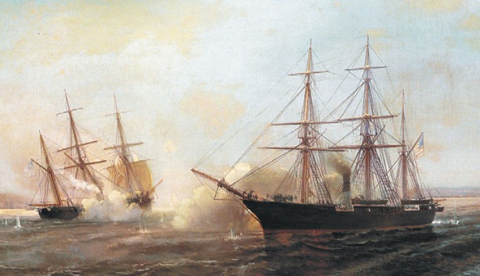 Битва между крейсером «Керсердж» и вооруженным пароходом «Алабама»