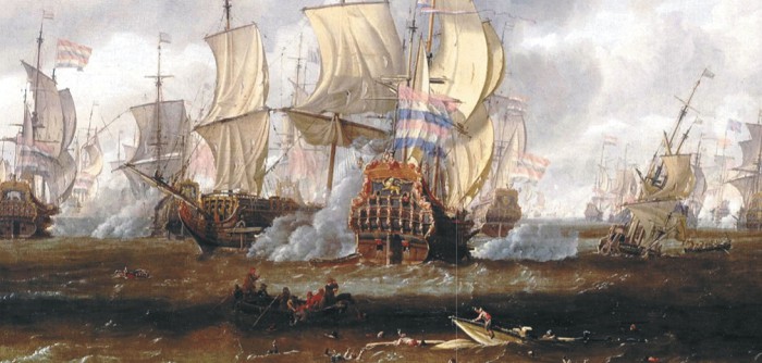 Поединок между флагманскими кораблями Корнелиса Тромпа и Эдварда Спрэгга