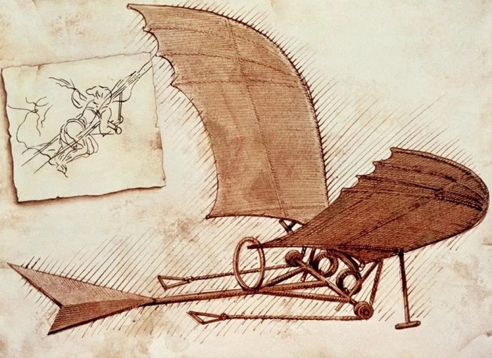 Рисунок махолета Леонардо да Винчи