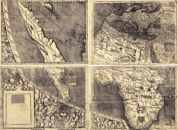 Карта М. Вальдземюллера, на которую впервые нанесено название «Америка». 1507 г.