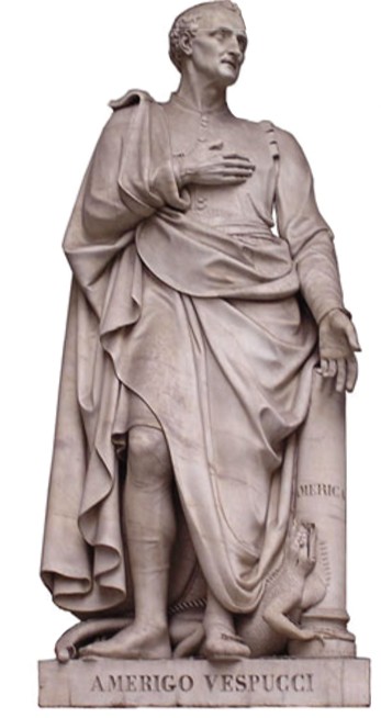 Статуя Америго Веспуччи на фасаде галереи Уффици