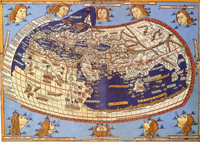 Карта Птолемея. II в., опубликована в 1482 г.
