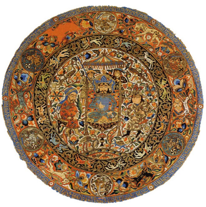 Персидский шелковый коврик. Начало XIV в.