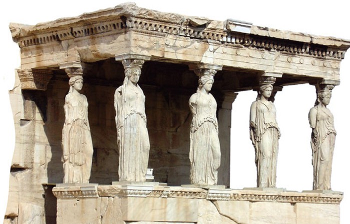 Портик кариатид храма Эрехтейон (Акрополь, Афины)