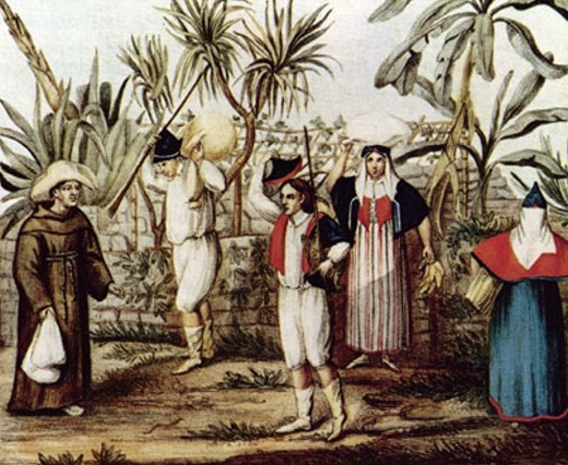 Жители Мадейры в старинных национальных костюмах