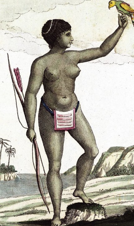 Дж. Г. Стедман. Женщина из племени араваков. 1818 г.
