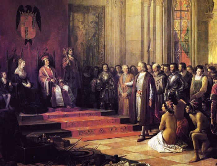 Р. Балака. Колумб перед испанской королевской четой. 1874 г.