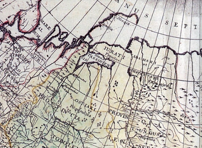 На карте 1734 года показан участок Таймыра, где полуостров отсутствует