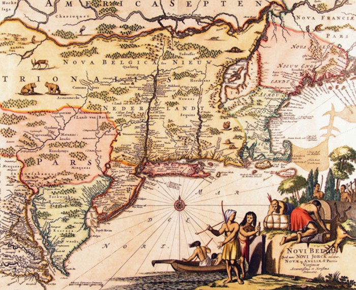 Карта Новой Голландии. 1671 г.