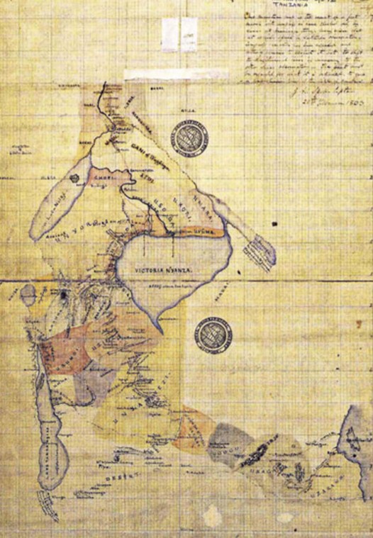 Карта маршрута Д. Спика к озеру Виктория