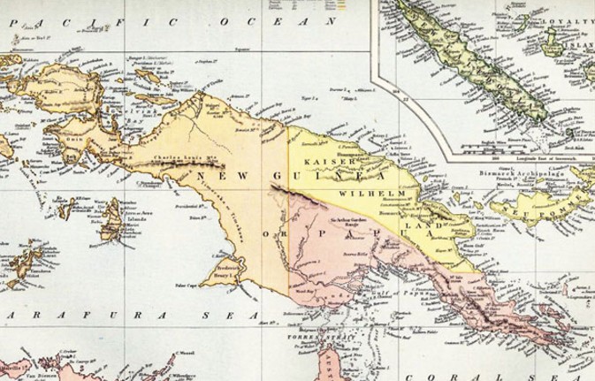 Берег Маклая на карте 1884 г.