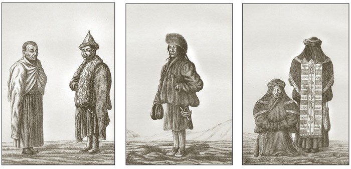 Жители Монголии, Джунгарии, Китая, Тибета. Рисунки В. Роборовского