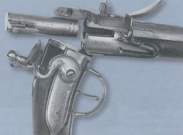 Кремневый казнозарядный пистолет, сделанный около 1690 г.