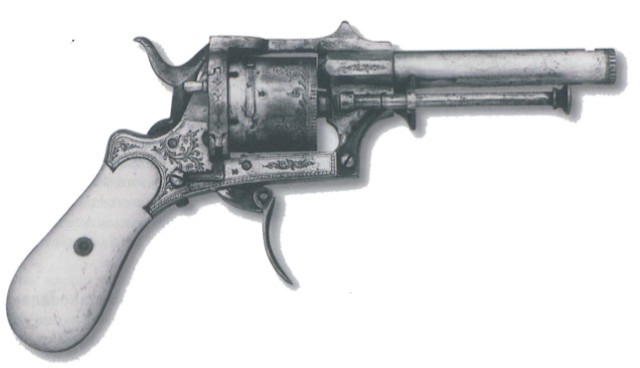 Бельгийский шестизарядный шпилечный револьвер, изготовленный приблизительно в 1865 г.