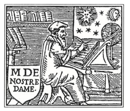 Средневековый астролог. Гравюра изображает знаменитого астролога Мишеля Нострадамуса