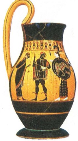 Сборы в поход. Изображение на древнегреческом сосуде