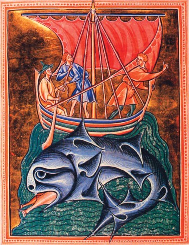 Старинный рисунок кита