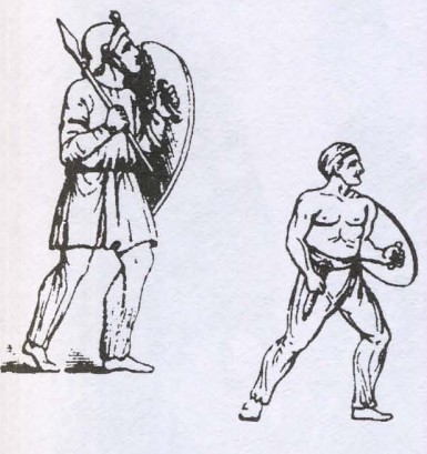 бракае варваров (внизу) и солдат Древнего Рима (наверху)