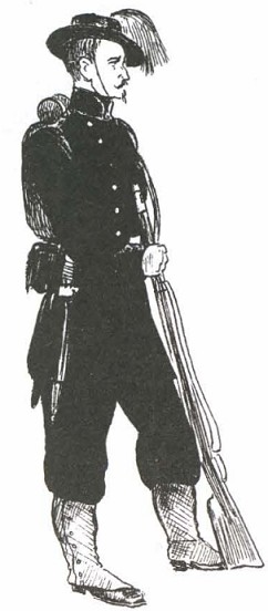 Пехотинец в шляпе берсальяре. Италия. 1848 г.