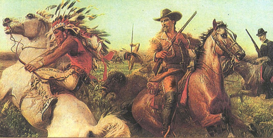 Ковбои с индейцами. 1890 г. Художник Л. Маурер 
