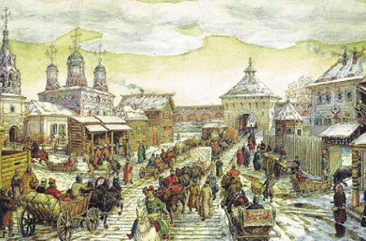 Мясницкие ворота Белого города в XVII в.