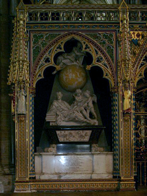 Могила Ньютона в Вестминстерском аббатстве