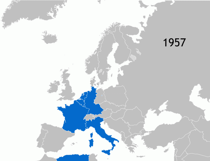 Расширение ЕС с 1957 по 2007 гг.