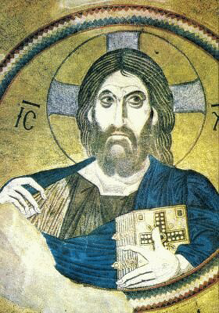 Иисус Христос на мозаике XI век