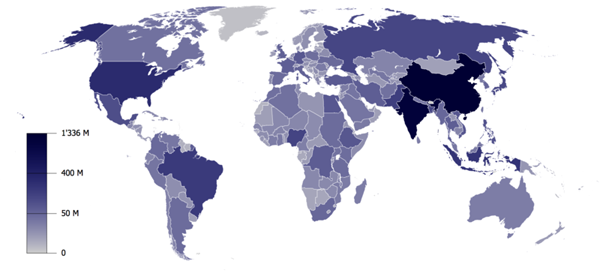Численность населения мира в 2009 году